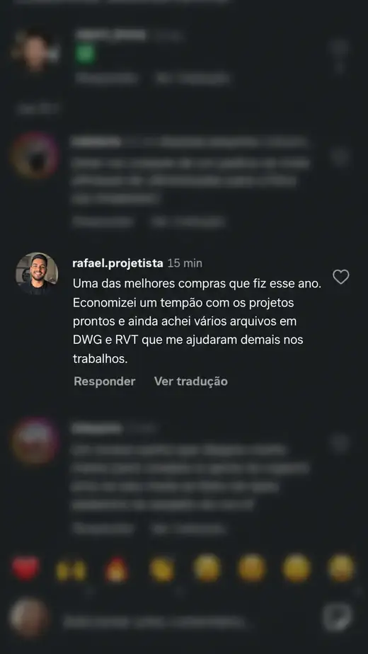 Depoimento em print de comentário de rafael.projetista