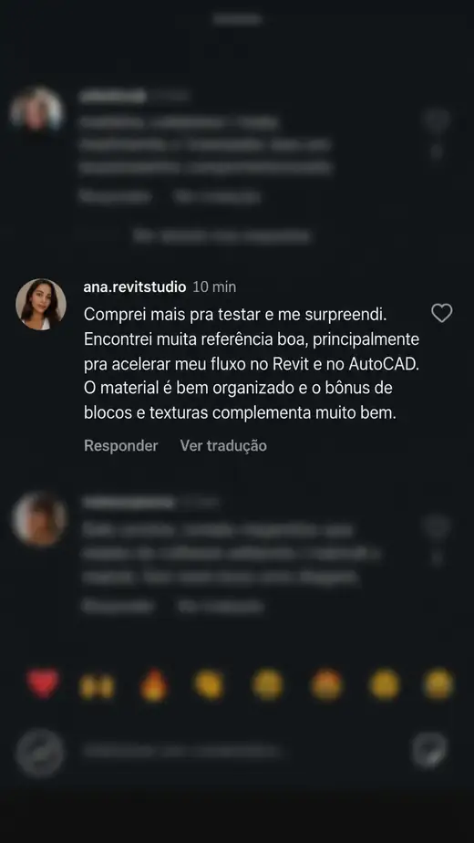 Depoimento em print de comentário de ana.revitstudio